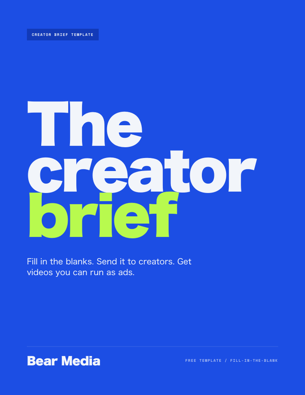 Cover of the free creator brief template